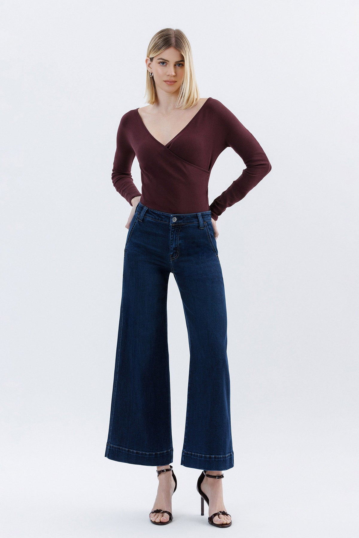 Flying Monkey Jeans - High Rise Ankle Wide Leg Jeans - F5923 - SaltTree