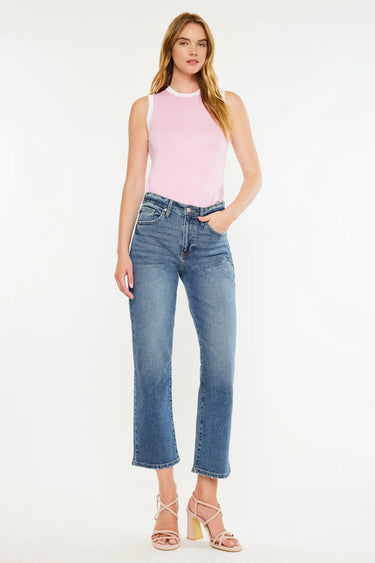 Kancan - Jordana High Rise True Straight Jeans (27" Inseam) - KC20022D-SaltTree
