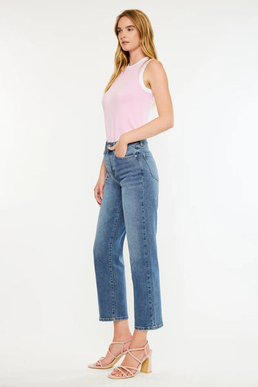 Kancan - Jordana High Rise True Straight Jeans (27" Inseam) - KC20022D-SaltTree