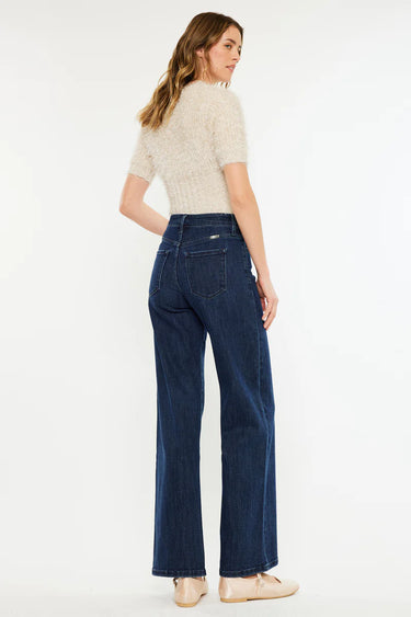 Kancan - Norie High-Rise Wide-Leg Jeans (31" Inseam) - KC20089D-SaltTree