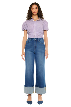 Kancan - Delia Essentials High Rise Crop Wide Leg Jeans - kc20091d