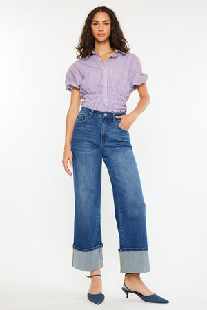 Kancan - Delia Essentials High Rise Crop Wide Leg Jeans - kc20091d