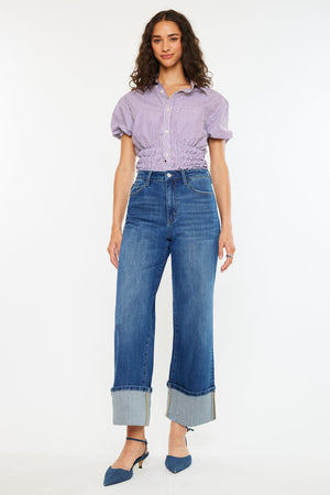 Kancan - Delia Essentials High Rise Crop Wide Leg Jeans - kc20091d