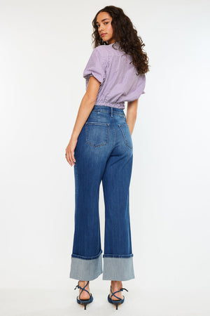 Kancan - Delia Essentials High Rise Crop Wide Leg Jeans - kc20091d