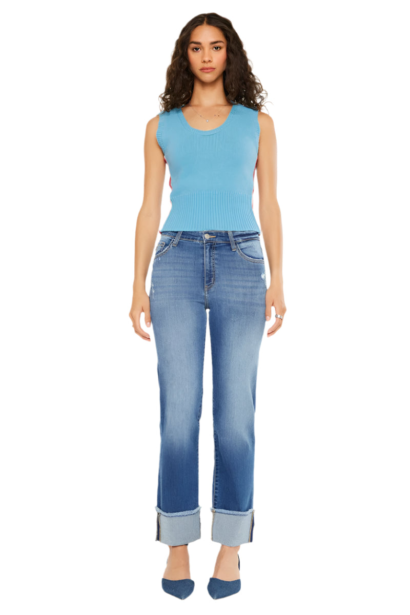 Kancan - Quin Essentials High Rise Straight Jeans - kc20093m - SaltTree