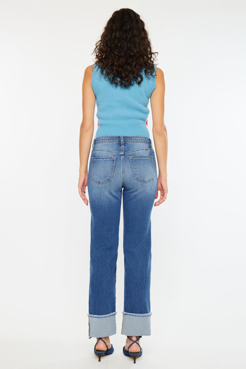 Kancan - Quin Essentials High Rise Straight Jeans - kc20093m - SaltTree