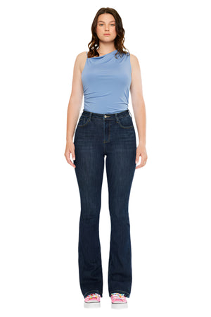 Kancan - Janice High Rise Bootcut Jeans - Curvy - kc20097dcv