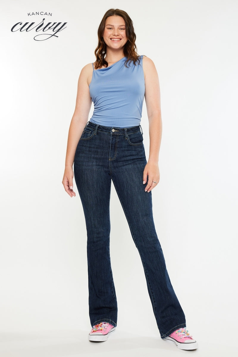 Kancan - Janice High Rise Bootcut Jeans - Curvy - kc20097dcv - SaltTree