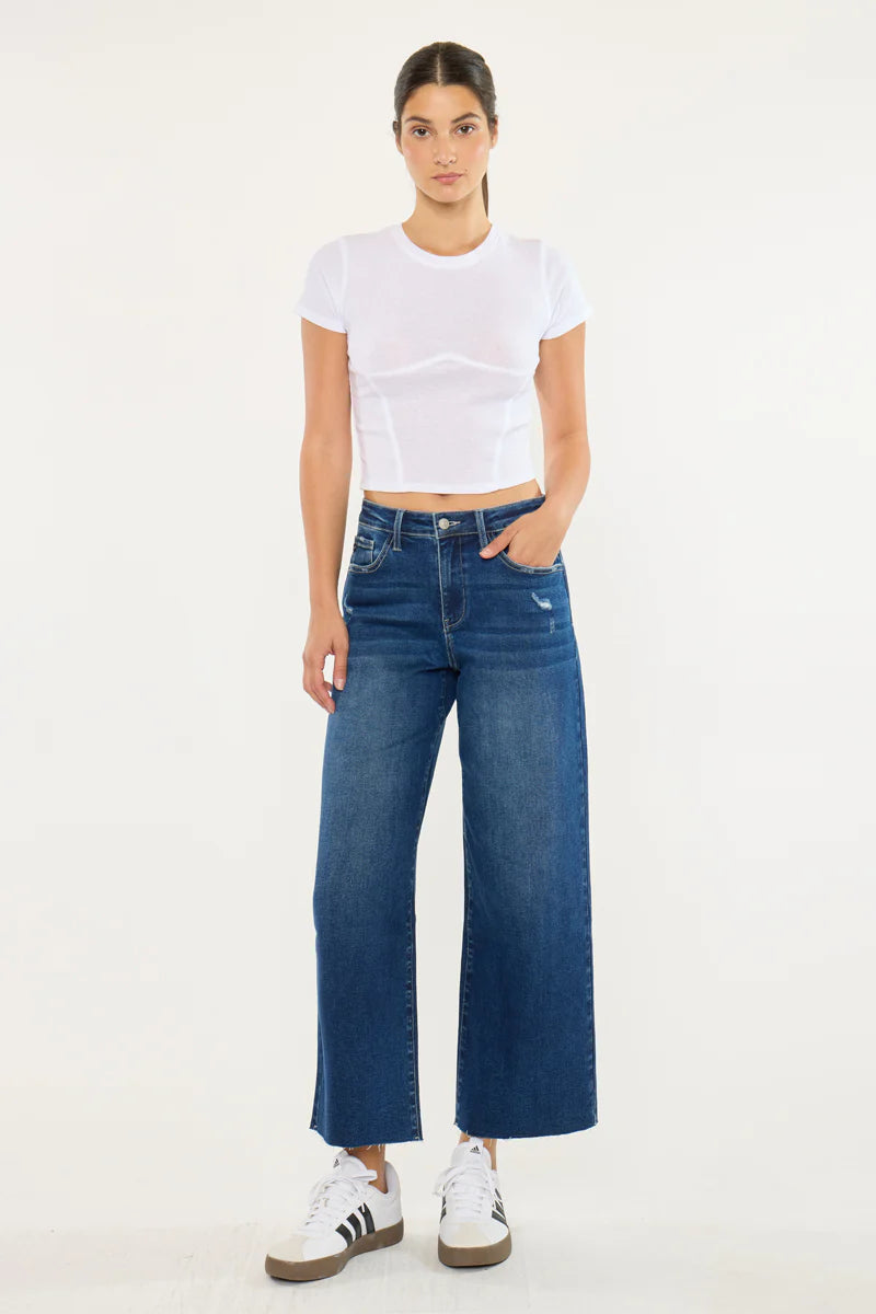 Kancan - Tory Essentials High Rise Crop Wide Leg Jeans (26.5" Inseam) - KC20108D-SaltTree