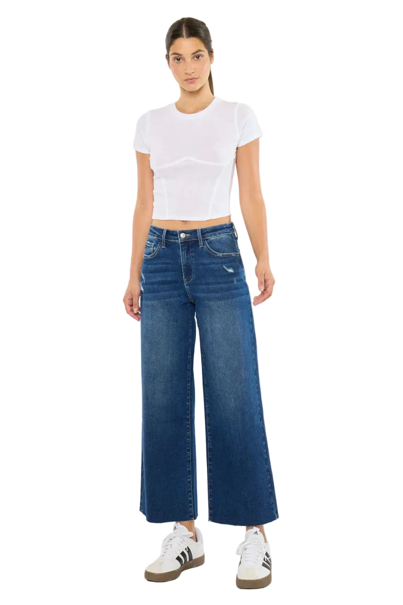 Kancan - Tory Essentials High Rise Crop Wide Leg Jeans (26.5" Inseam) - KC20108D-SaltTree