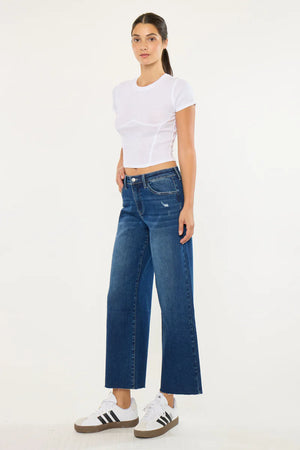 Kancan - Tory Essentials High Rise Crop Wide Leg Jeans (26.5" Inseam) - KC20108D-SaltTree
