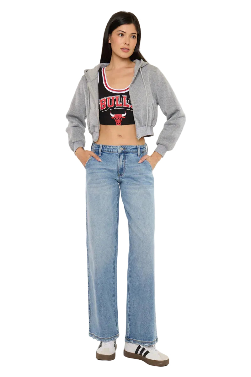 Kancan - Alma Essentials Mid Rise Wide Leg Trouser (32" Inseam) - KC20109M-SaltTree