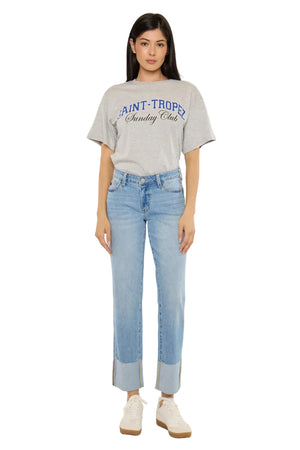 Kancan - Tiffany Essentials Low Rise Straight Jeans (28" Inseam) - KC20110ML-SaltTree