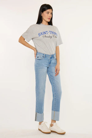 Kancan - Tiffany Essentials Low Rise Straight Jeans (28" Inseam) - KC20110ML-SaltTree