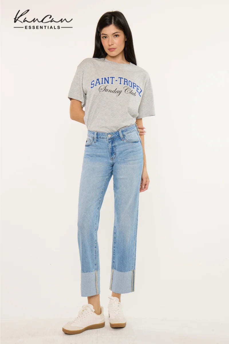 Kancan - Tiffany Essentials Low Rise Straight Jeans (28" Inseam) - KC20110ML-SaltTree