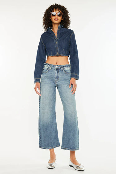 Kancan - Daliah Mid Rise Loose Barrel Jeans (26.5" Inseam) - KC2594M-SaltTree