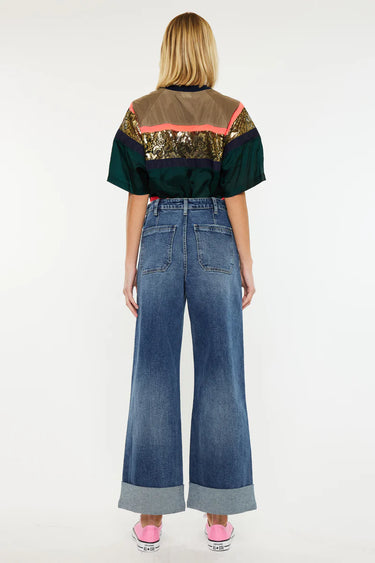 Kancan - Haylee Ultra High Rise 90's Wide Jeans (28" Inseam) - KC3308D-SaltTree