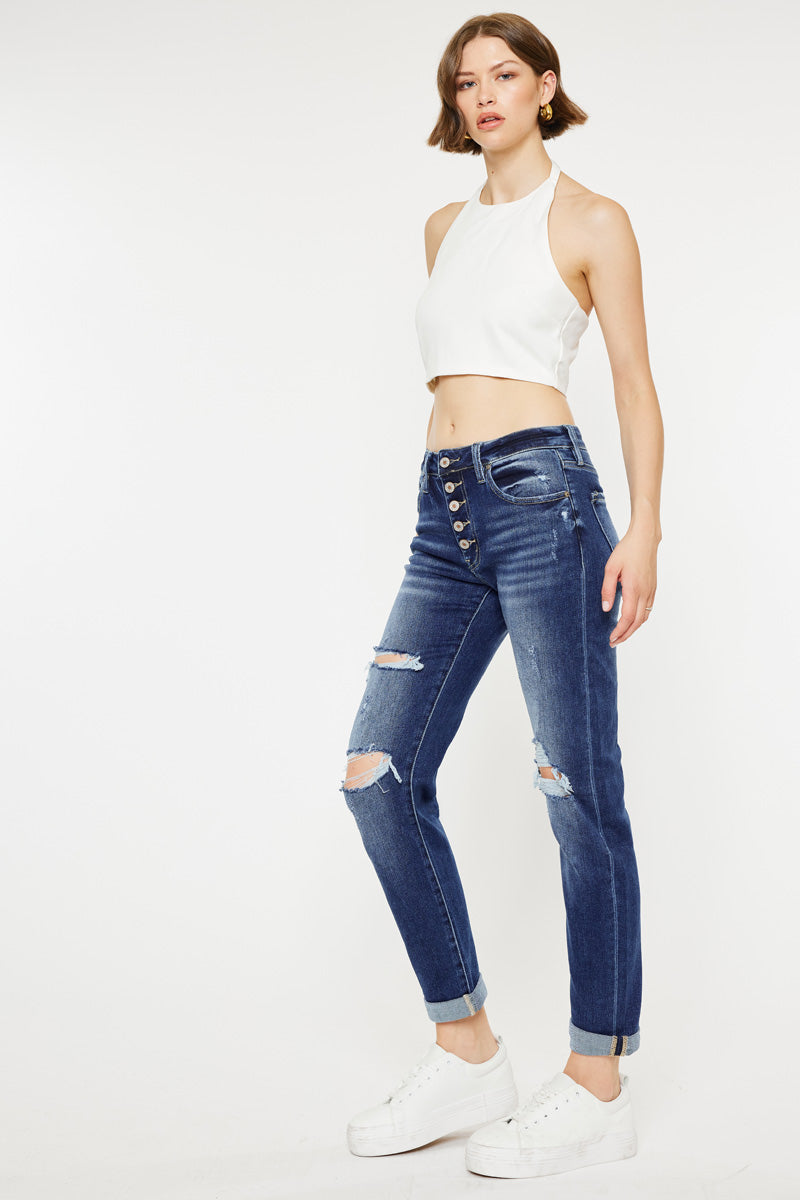 Kancan - Women's High Rise Mom Jeans - kc5118d - SaltTree