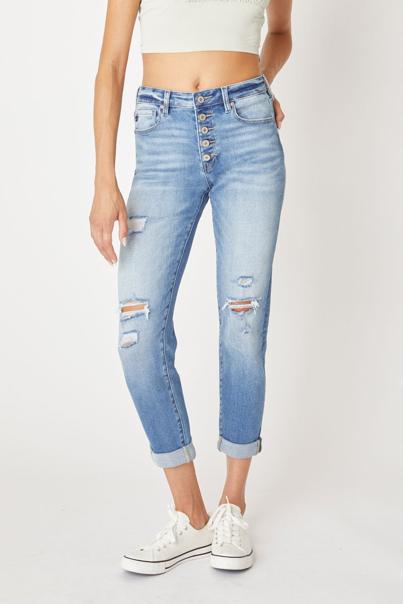 Kancan - Women's High Rise Mom Jeans - kc5118d - SaltTree