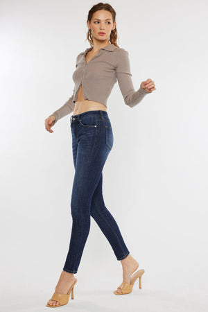 Kancan - Women's Mid Rise Super Skinny Jeans - Basic - KC7085 ST - SaltTree