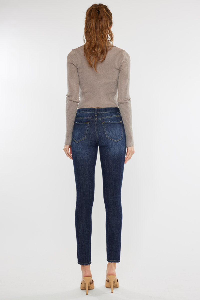 Kancan - Women's Mid Rise Super Skinny Jeans - KKC7085LOH, DH - SaltTree