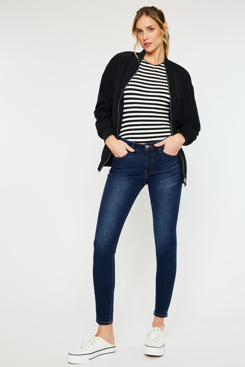 Kancan - Women's Mid Rise Super Skinny Jeans - Basic - KC7092 ST - SaltTree