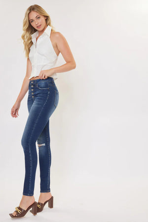 Kan Can - Wesley High Rise Super Skinny Jeans - Curvy - kc7145mcv
