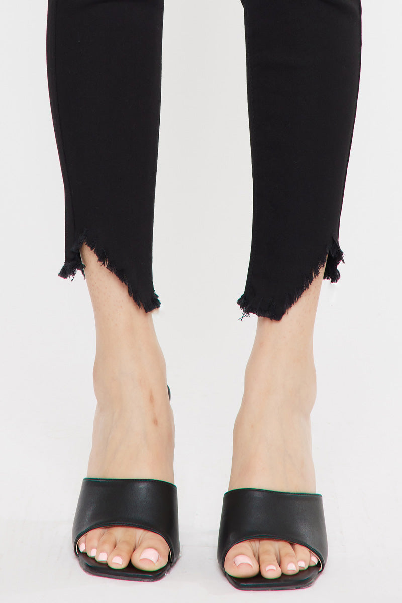 Kancan - Women's High Rise Hem Detail Skinny Jeans - KC7267ST - SaltTree