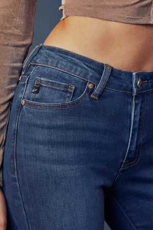 Kancan - Women's High Rise Hem Detail Skinny Jeans - KC7267ST