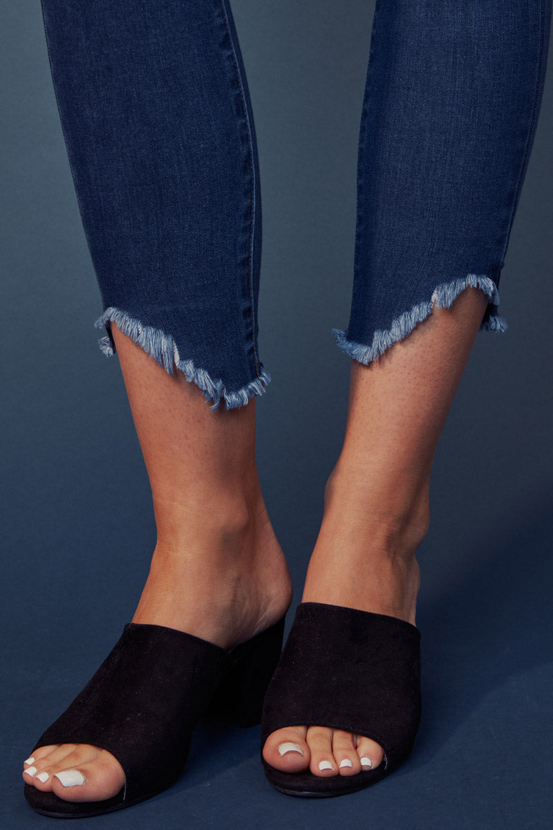 Kancan - Women's High Rise Hem Detail Skinny Jeans - KC7267 - SaltTree