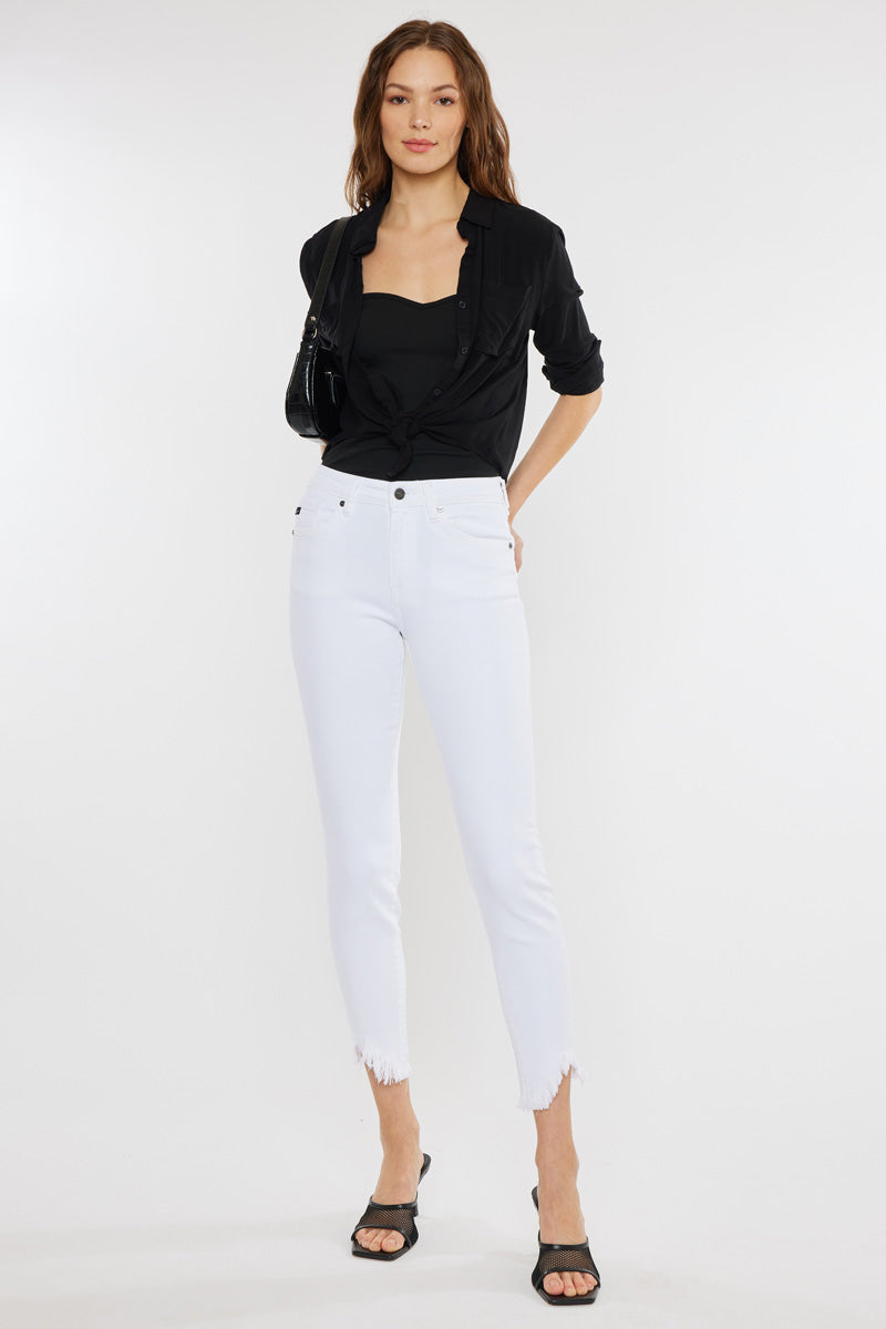 Kancan - Women's High Rise Hem Detail Skinny Jeans - KC7267ST - SaltTree
