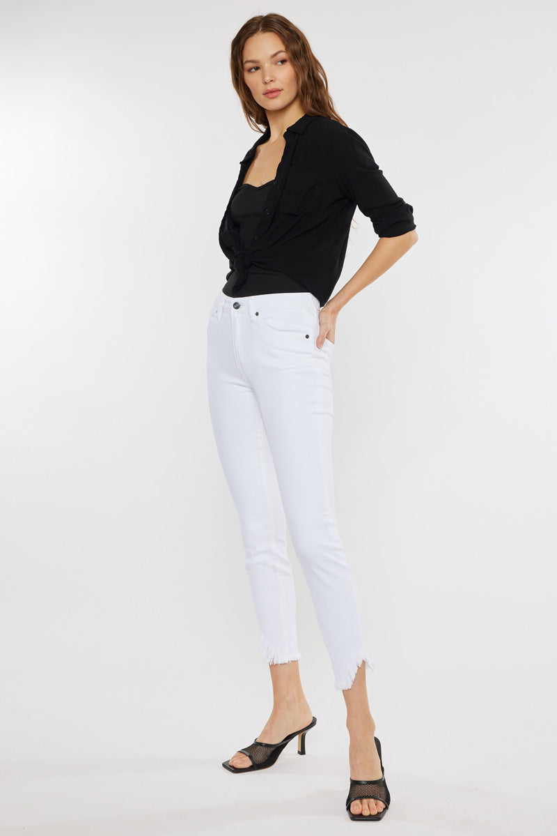 Kancan - Women's High Rise Hem Detail Skinny Jeans - KC7267ST - SaltTree