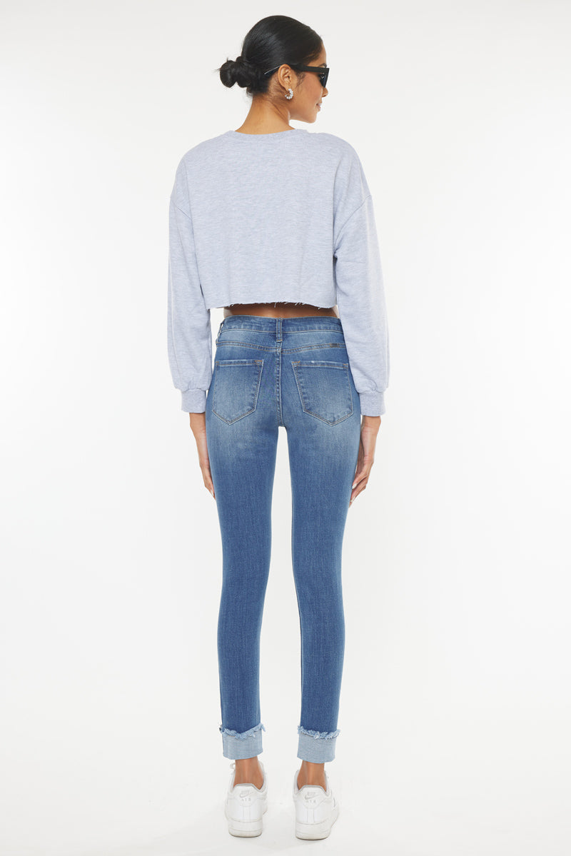 Kancan - Women's Mid Rise Ankle Length Skinny Jeans - KC7299 - SaltTree