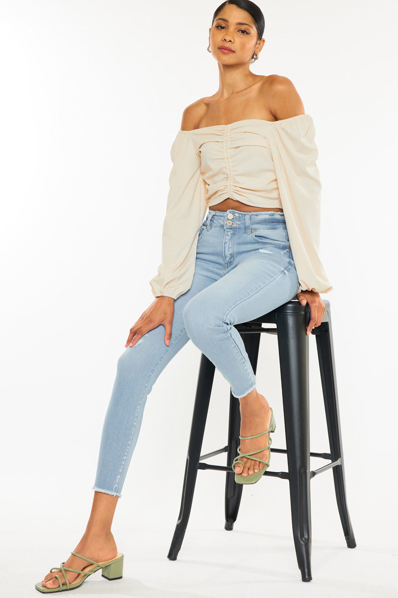 Kancan - Women's High Rise Ankle Skinny Jeans - KC7317 ST - SaltTree