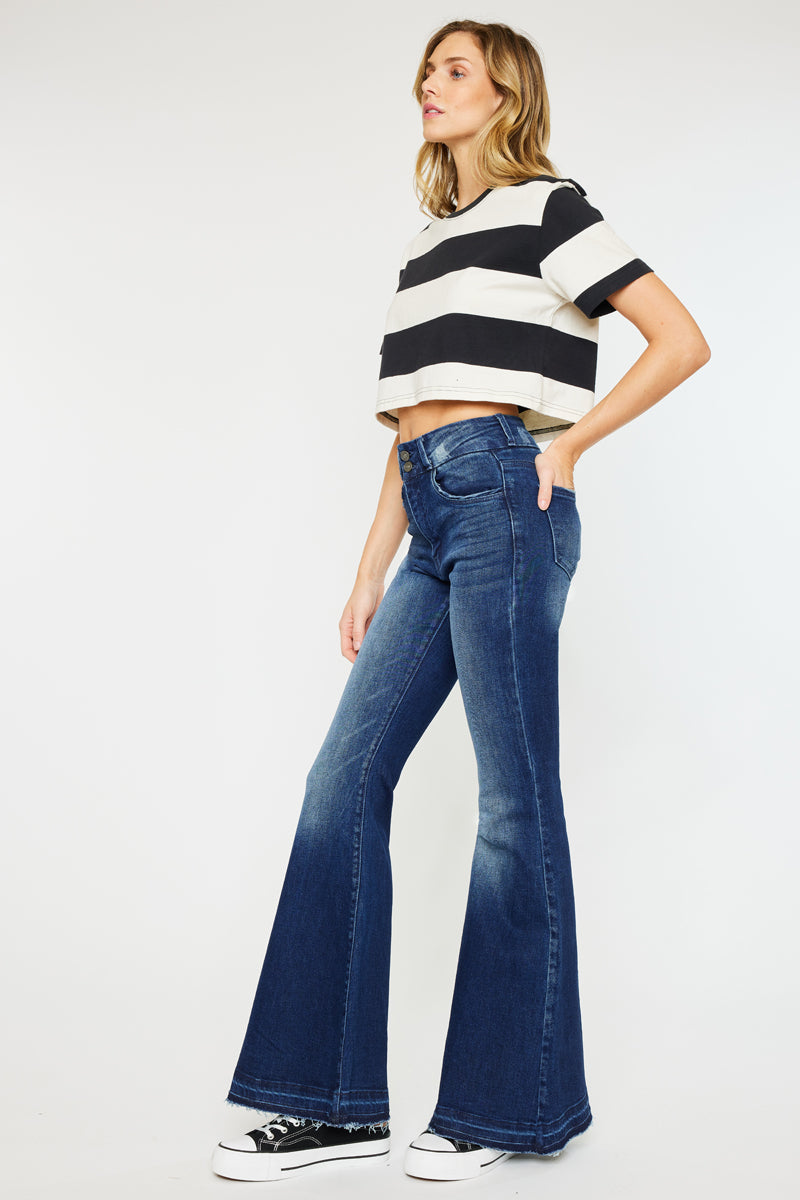 Kancan - CINTHIA ULTRA HIGH RISE SUPER FLARE JEANS - KC7896D ST - SaltTree