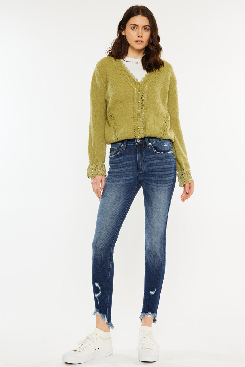 Kancan - Women's High Rise Ankle Skinny Jeans - kc8395st - SaltTree