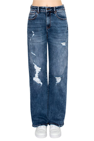 Wax Jeans - Destructed Straight Jeans - 90401 - SaltTree