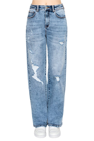 Wax Jeans - Destructed Straight Jeans - 90401 - SaltTree