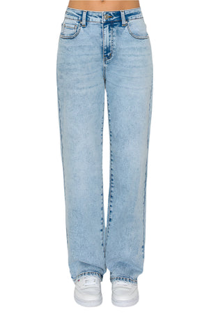 Wax Jeans - knit Demin Snow Wash Straight Jeans - 90405 - SaltTree