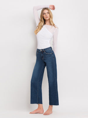 Vervet - Tummy Control Mid Rise Dark Wash Wide Leg Jeans (27.5" Inseam) - LV1311-SaltTree