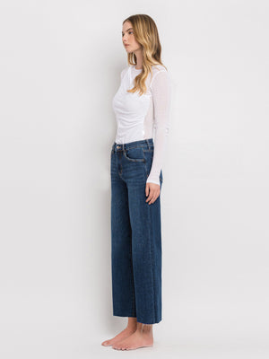 Vervet - Tummy Control Mid Rise Dark Wash Wide Leg Jeans (27.5" Inseam) - LV1311-SaltTree