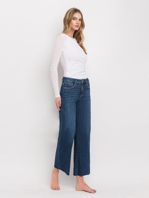 Vervet - Tummy Control Mid Rise Dark Wash Wide Leg Jeans (27.5" Inseam) - LV1311-SaltTree