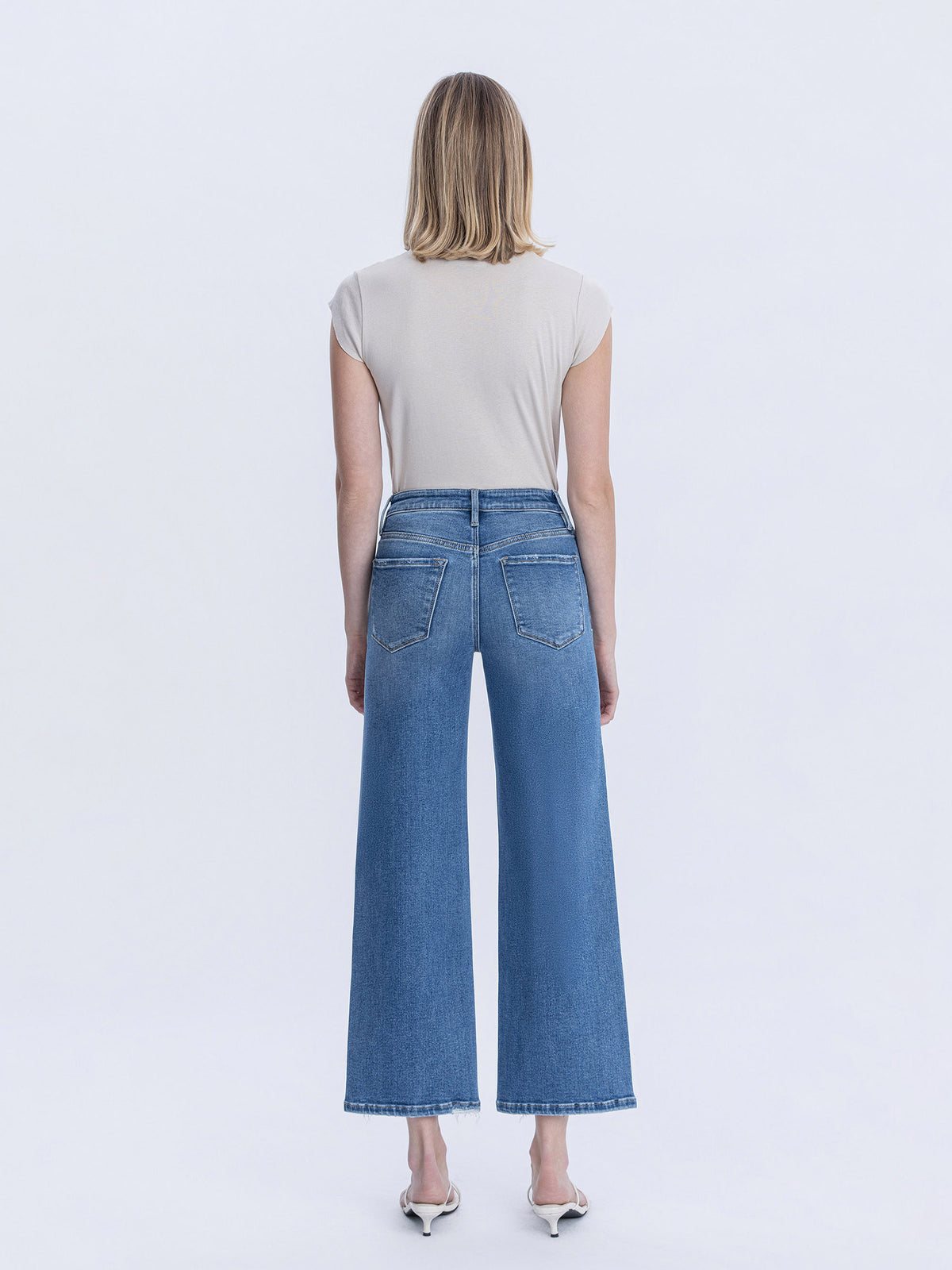 Vervet - High-Rise Ankle Wide Leg Jeans in Blue Soul (28" Inseam) - LV2061-SaltTree