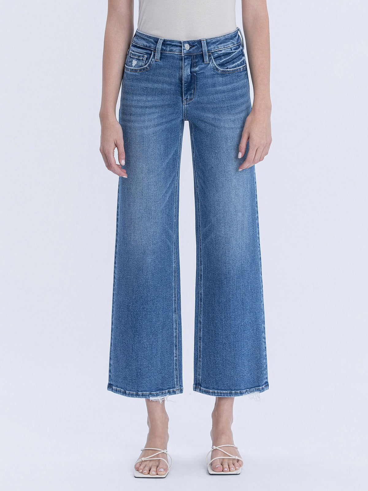 Vervet - High-Rise Ankle Wide Leg Jeans in Blue Soul (28" Inseam) - LV2061-SaltTree