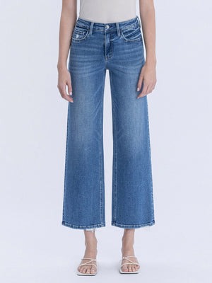 Vervet - High-Rise Ankle Wide Leg Jeans in Blue Soul (28" Inseam) - LV2061-SaltTree