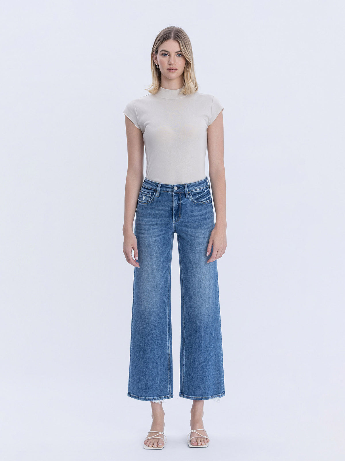 Vervet - High-Rise Ankle Wide Leg Jeans in Blue Soul (28" Inseam) - LV2061-SaltTree