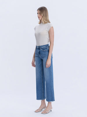 Vervet - High-Rise Ankle Wide Leg Jeans in Blue Soul (28" Inseam) - LV2061-SaltTree