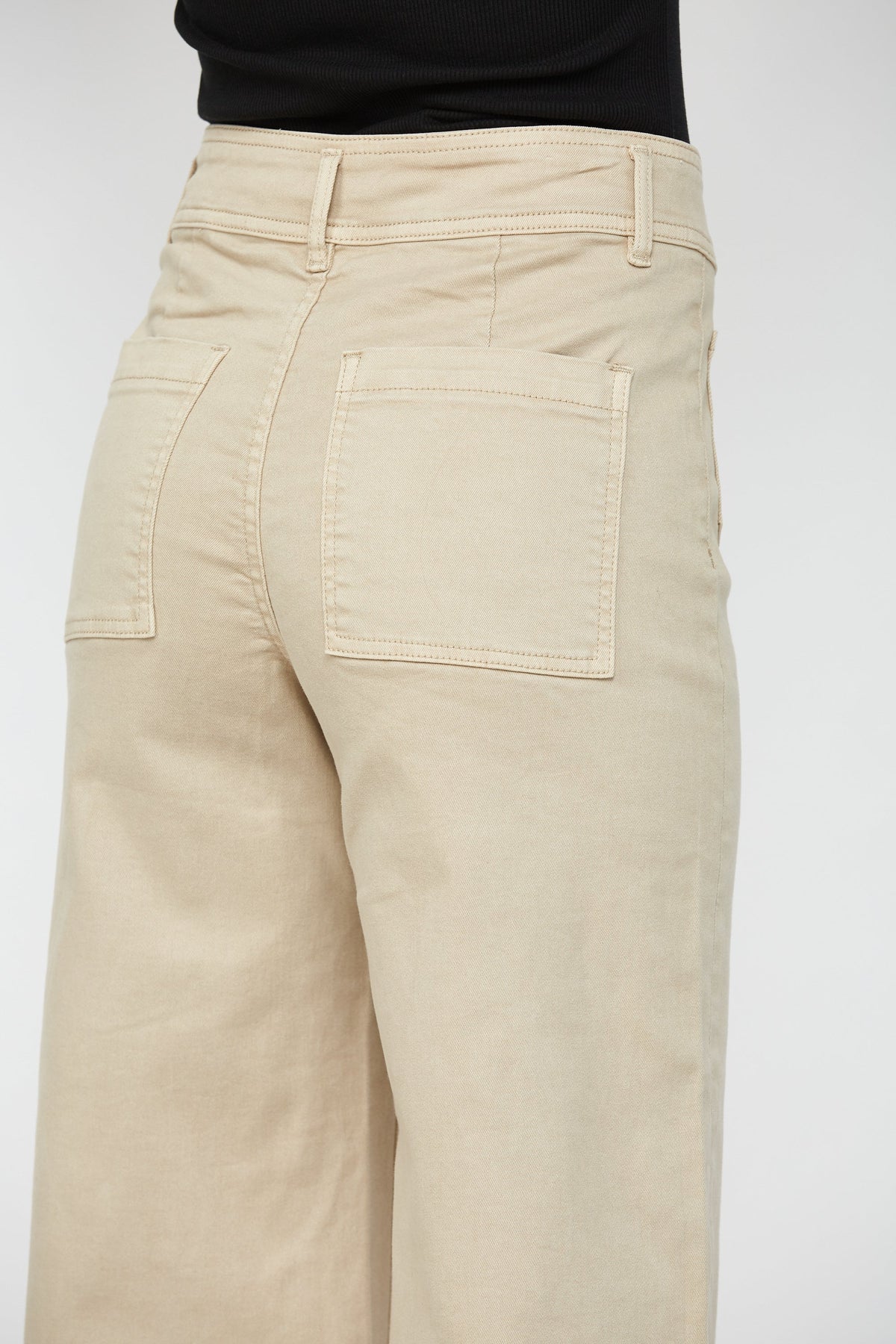 Mica Denim - Cropped Wide Leg With Front Pocket Jeans - MBE-W604 - SaltTree