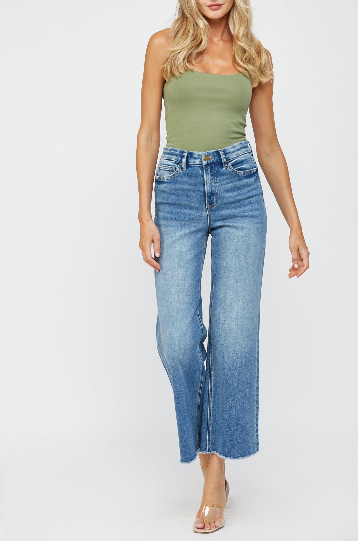 Mica Denim - Festival Stretch Super High Rise Wide Leg Jean - MDE-W182 - SaltTree