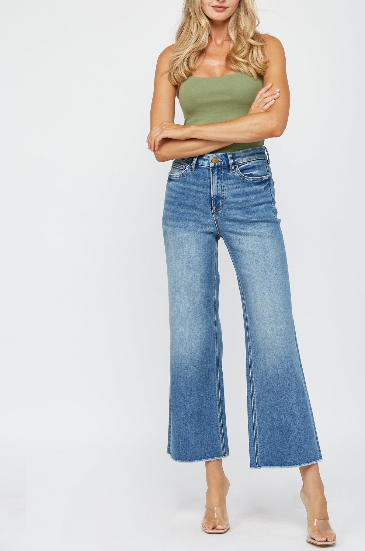 Mica Denim - Festival Stretch Super High Rise Wide Leg Jean - MDE-W182 - SaltTree
